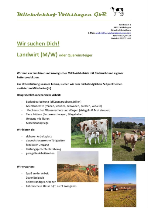 Biopark e. V.: Landwirt/-in gesucht (m, w, d)